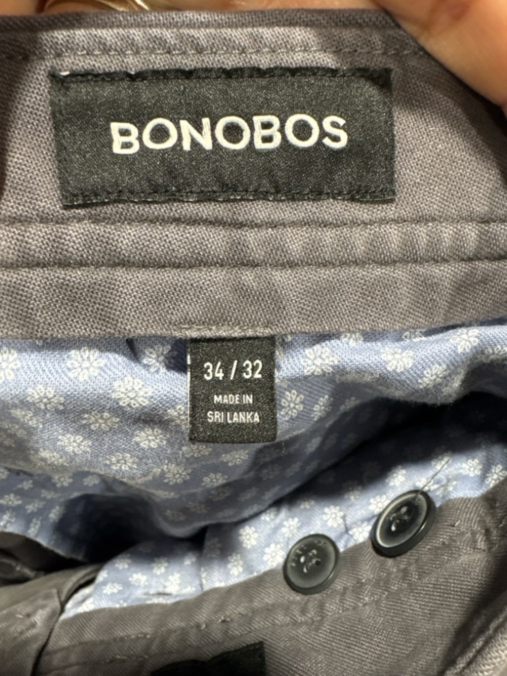 Bonobos Men’s Gray Chino Pants 34x32 Slim Casual Dress Cotton Office - Picture 3 of 4